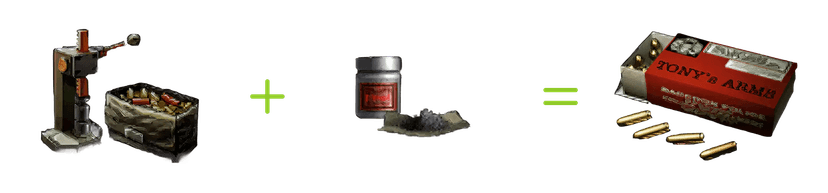 Exemplo criando um cartucho de pistola